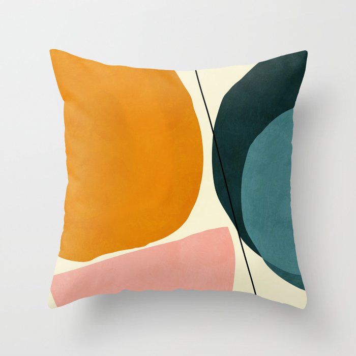 shapes geometric minimal painting abstract Throw Pillow | Graphic-design, Digital, Oil, Acrylic, Mixed-media, Hygge, Geometry, Shape, Modern, Contemporary