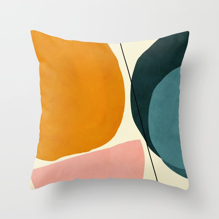 shapes geometric minimal painting abstract Throw Pillow