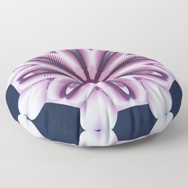 on a dark blue background pink voluminous mandala hearts bunny ears Floor Pillow