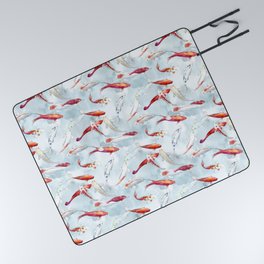 Koi fish watercolor pattern Picnic Blanket