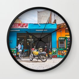 On the Street, Guatape, Colombia Wall Clock