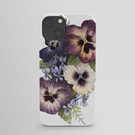 Watercolor Pansy Bouquet iPhone Case