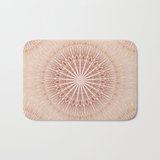 Brown Geometric Mandala Bath Mat