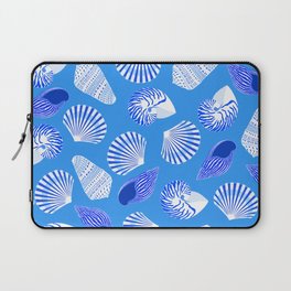 Mix Shell Pattern on Blue Background Laptop Sleeve