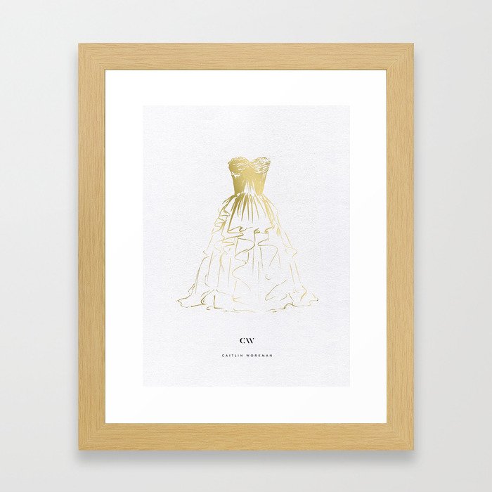 Little Gold Ball Gown Dress Framed Art Print