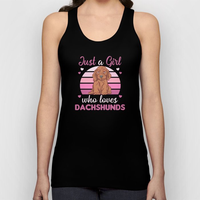 Just A Girl Who Loves Dachshunds Dog Tank Top