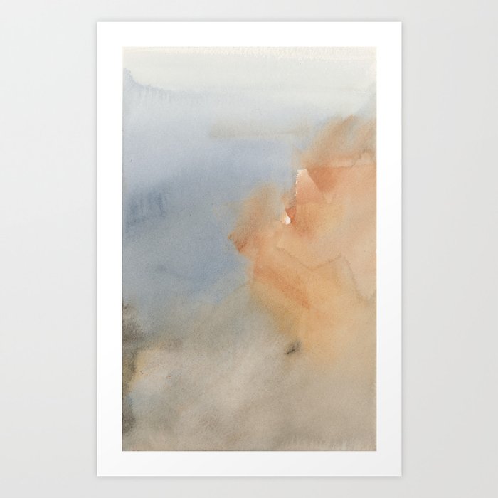 Autumn Waters - Abstract Watercolor Landscape Painting Art Print