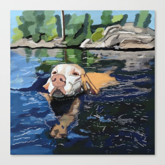 Water Dog Canvas Print