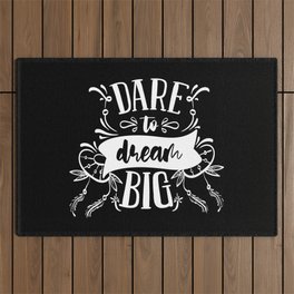 Dare To Dream Big Motivational Typography Quote Outdoor Rug