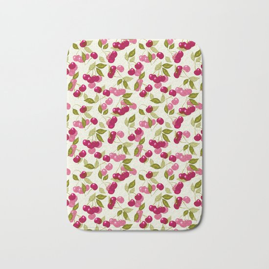 Mature Cherry. Retro. Retro design . Bath Mat