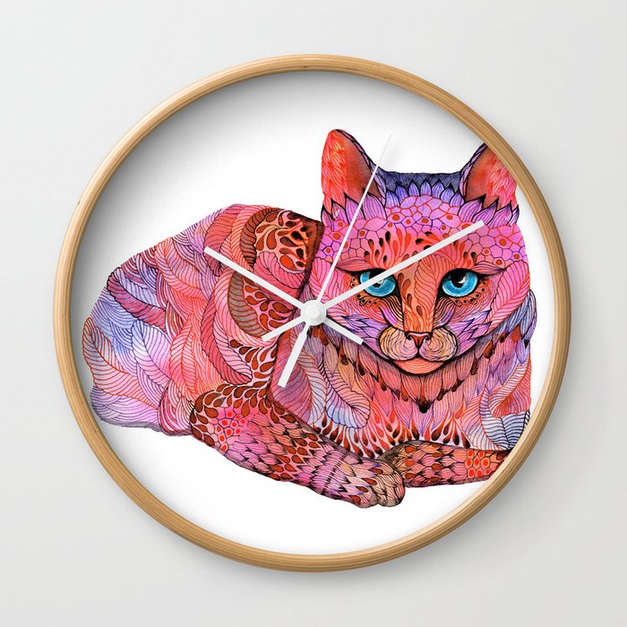 SUNSET CAT Wall Clock