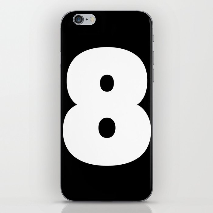 8 (White & Black Number) iPhone Skin