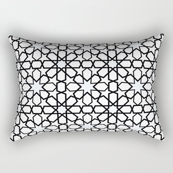 black and white pattern, oriental style pattern Rectangular Pillow