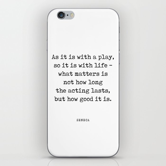 As it is with a play - Seneca Quote - Literature - Typewriter Print iPhone Skin
