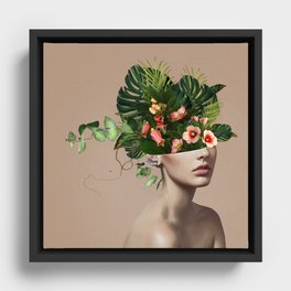 Lady Flowers llll Framed Canvas