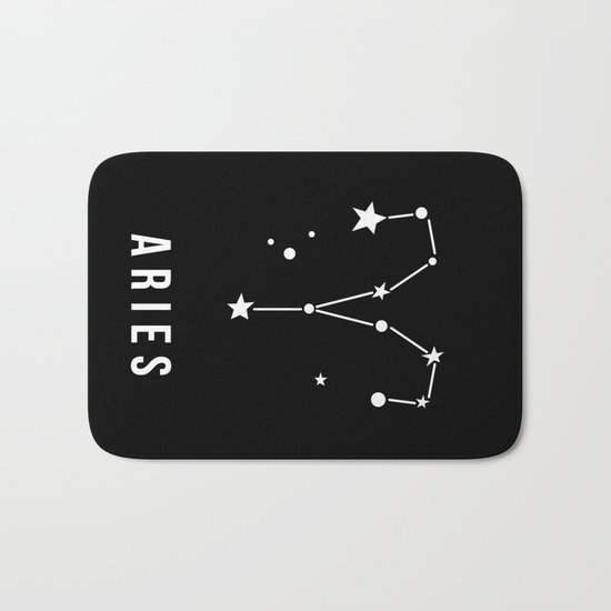 Aries Zodiac Sign Quote Bath Mat