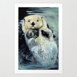Sea otter painting Art Print