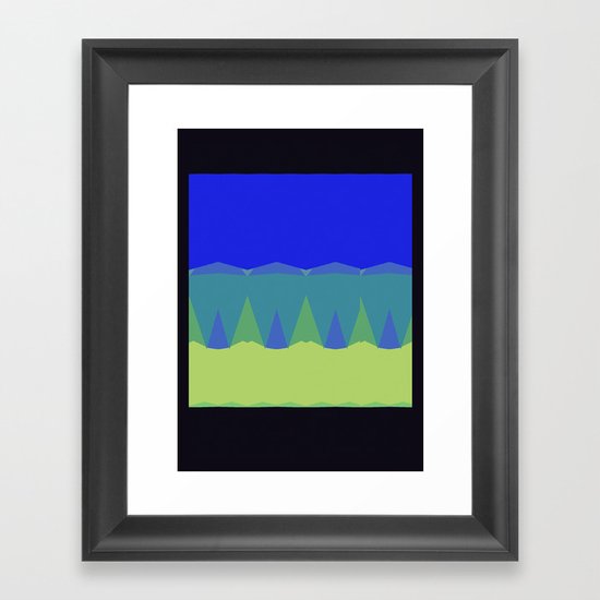 Geometric Sunset Print Framed Art Print