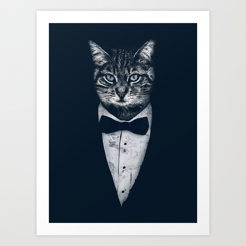 Mr Cat Art Print By Sokol Selmani Society6