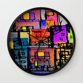 Color Block City Wall Clock