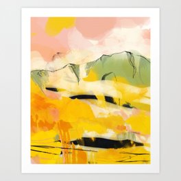 landscape abtract - paysage jaune Art Print