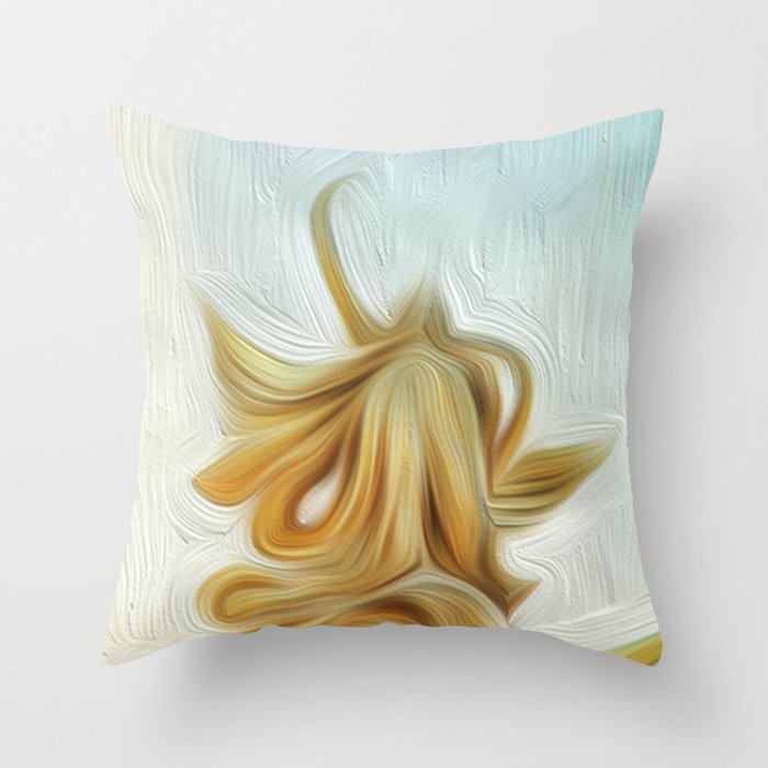 golden hair Throw Pillow
