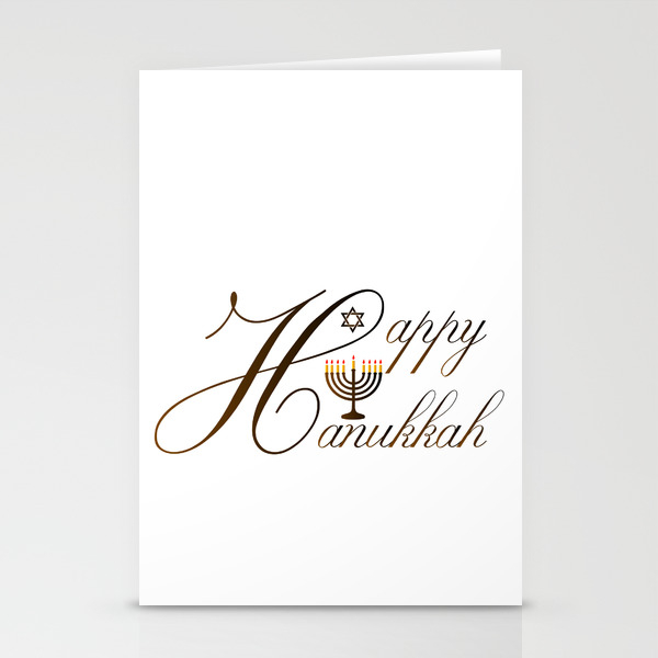Happy Hanukkah Jewish Holiday Celebration With Star Of David Stationery Cards By Shawlinmohd Society6