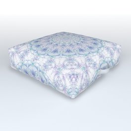 Purple, Blue, and Green Pastel Mandala Outdoor Floor Cushion | Flower, Kellydietrich, Bluemandala, Purplemandala, Fractalkaleidoscope, Graphicdesign, Pastel, Floral, Blue, Digital 