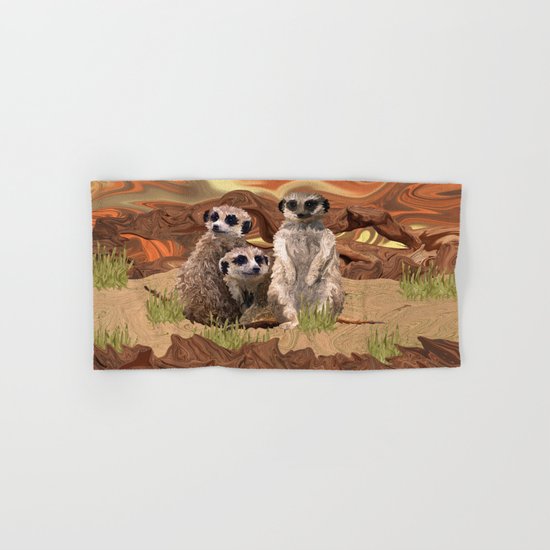 Three Meerly Meerkats Hand & Bath Towel