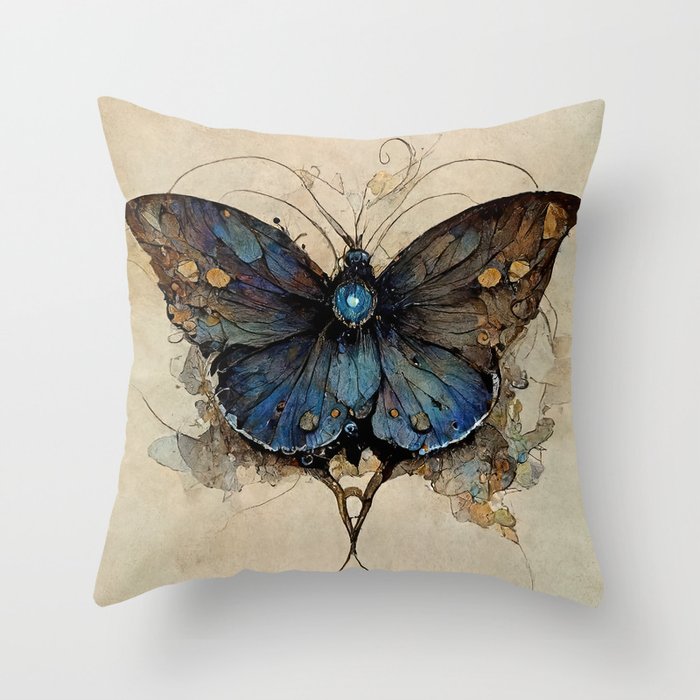 Blueback Griffintail | Butterflies of Willowood Throw Pillow