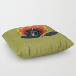 Mid Century Mod Flower- Green Floor Pillow