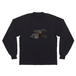 Hippocampus Sea Horse Myth Retro Vintage Rough Design Long Sleeve T Shirt