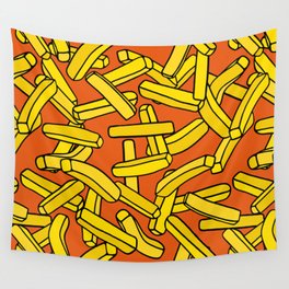 French Fries on Orange Wall Tapestry