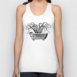 Tentacles in the Tub | Octopus in Bath | Vintage Octopus | Black and White | Tank Top