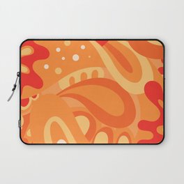 So Trippy Retro Psychedelic Abstract Pattern 2 in Orange Tangerine Tones Laptop Sleeve
