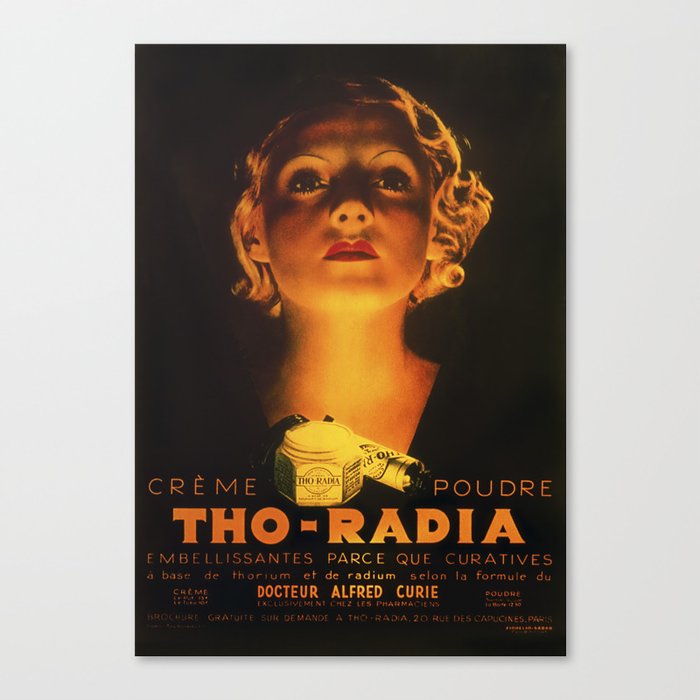 Radioactive Radium Makeup Historic Vintage Ad Canvas Print