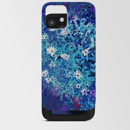 electric blue floral iPhone Card Case
