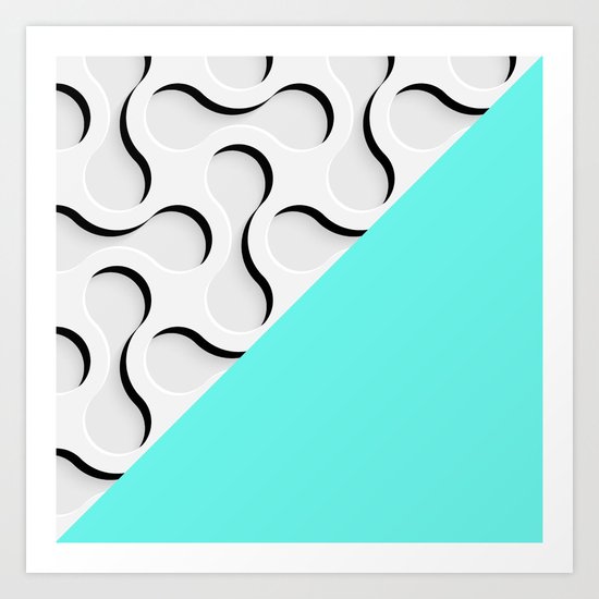geometric in blue Art Print