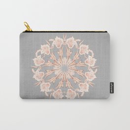 Rose Gold Gray Lilies Mandala Carry-All Pouch | Rosegold, Flowers, Gray, Digital, Lily, Lilies, Graphicdesign, Copper, Floral 