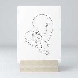 Mother and Baby Newborn Line Mini Art Print