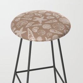 Seashell Print - Neutral Bar Stool