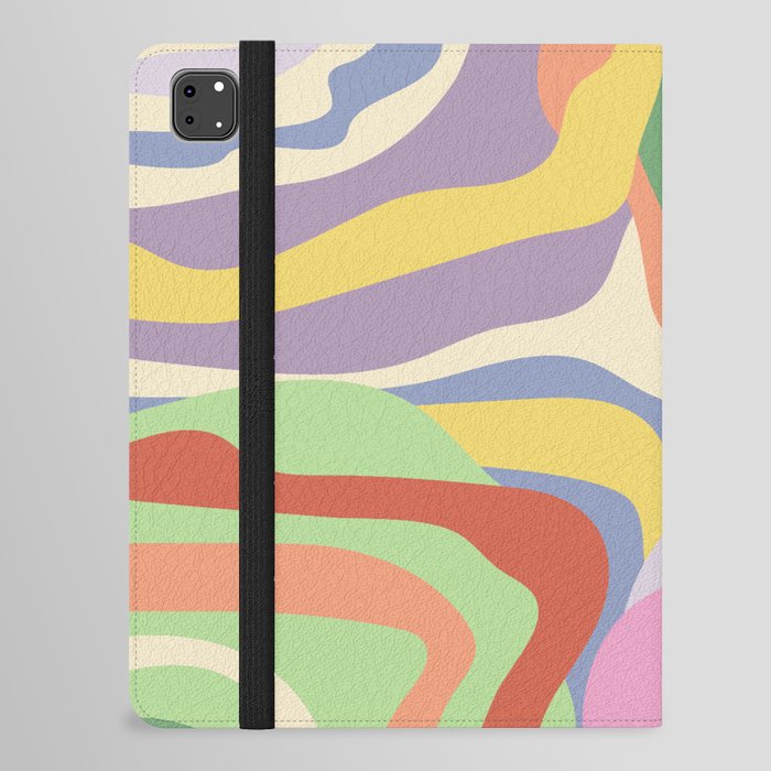 Retro Colorful Swirl Pattern iPad Folio Case
