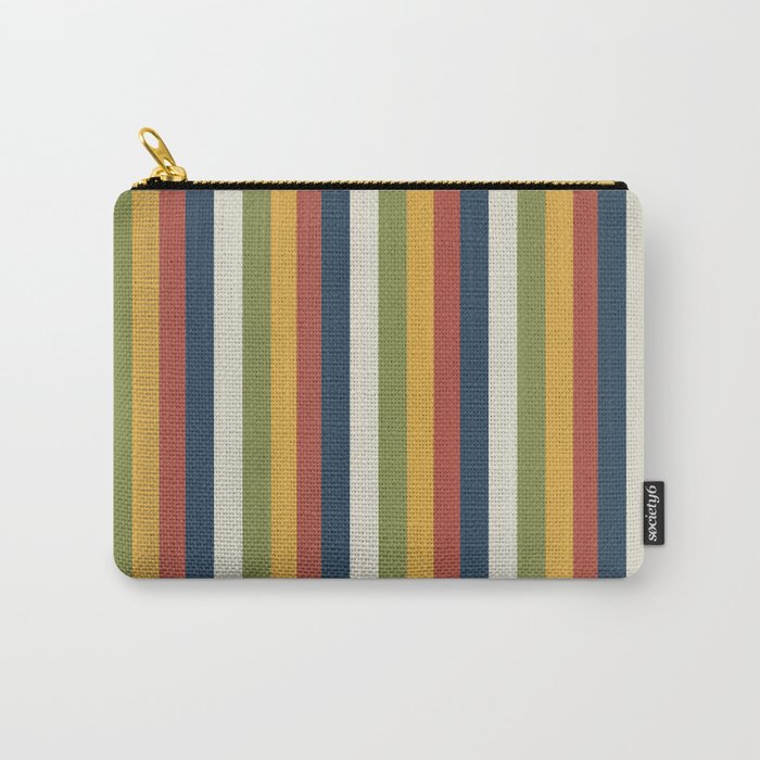 Vintage colorful striped 70S pattern Carry-All Pouch