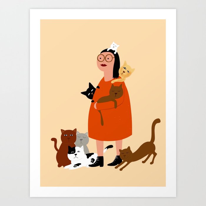 Crazy Cat Lady Art Print By Ushistore Society6