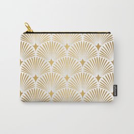 Art Deco Gold & White Gatsby Pattern Carry-All Pouch