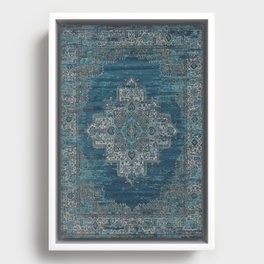 blue oriental vintage rug Framed Canvas