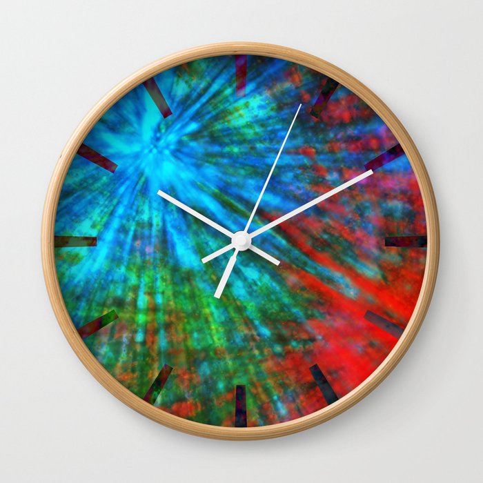 Abstract Big Bangs 001 Wall Clock