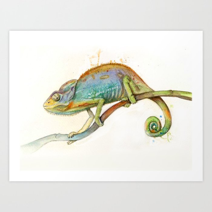 Chroma Chameleon Art Print