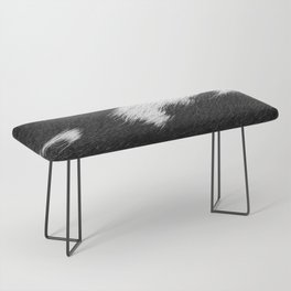 Black and White Cowhide Fur Bench