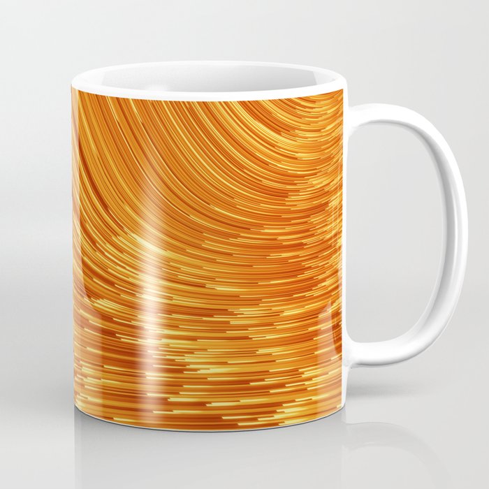Abstract 3D visualization of a geometric low-poly golden surface. 3d ing illustration. Sci-fi creative futuristic background.  Coffee Mug